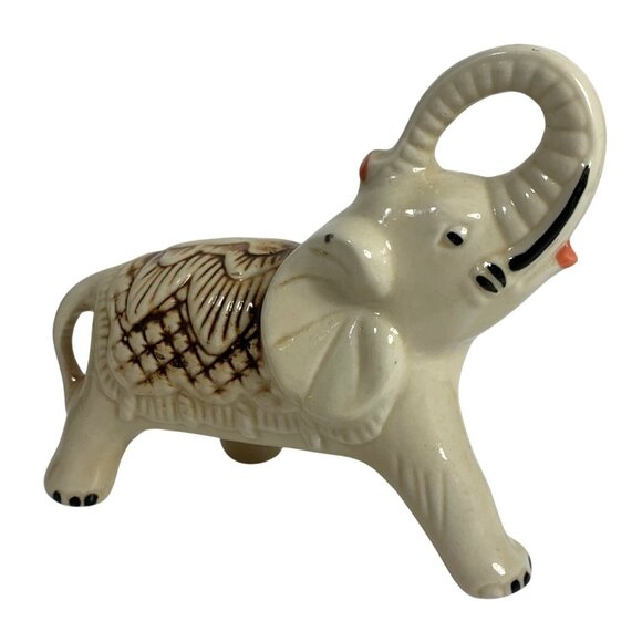VTG Ceramic Good Luck Hand-Painted Decorative Elephant Figurine Made In Brazil - Picture 5 of 9